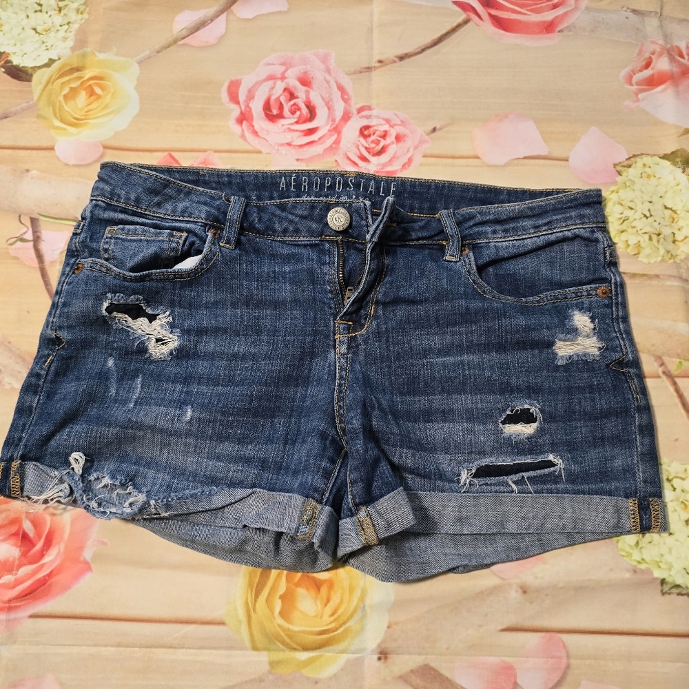 Aero midi jean shorts